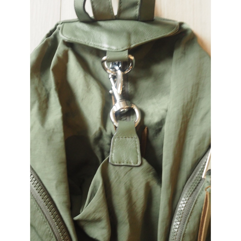 Rebecca Minkoff Julian Olive Green Nylon Backpack Gorpcore Medium Excellent - Picture 12 of 14